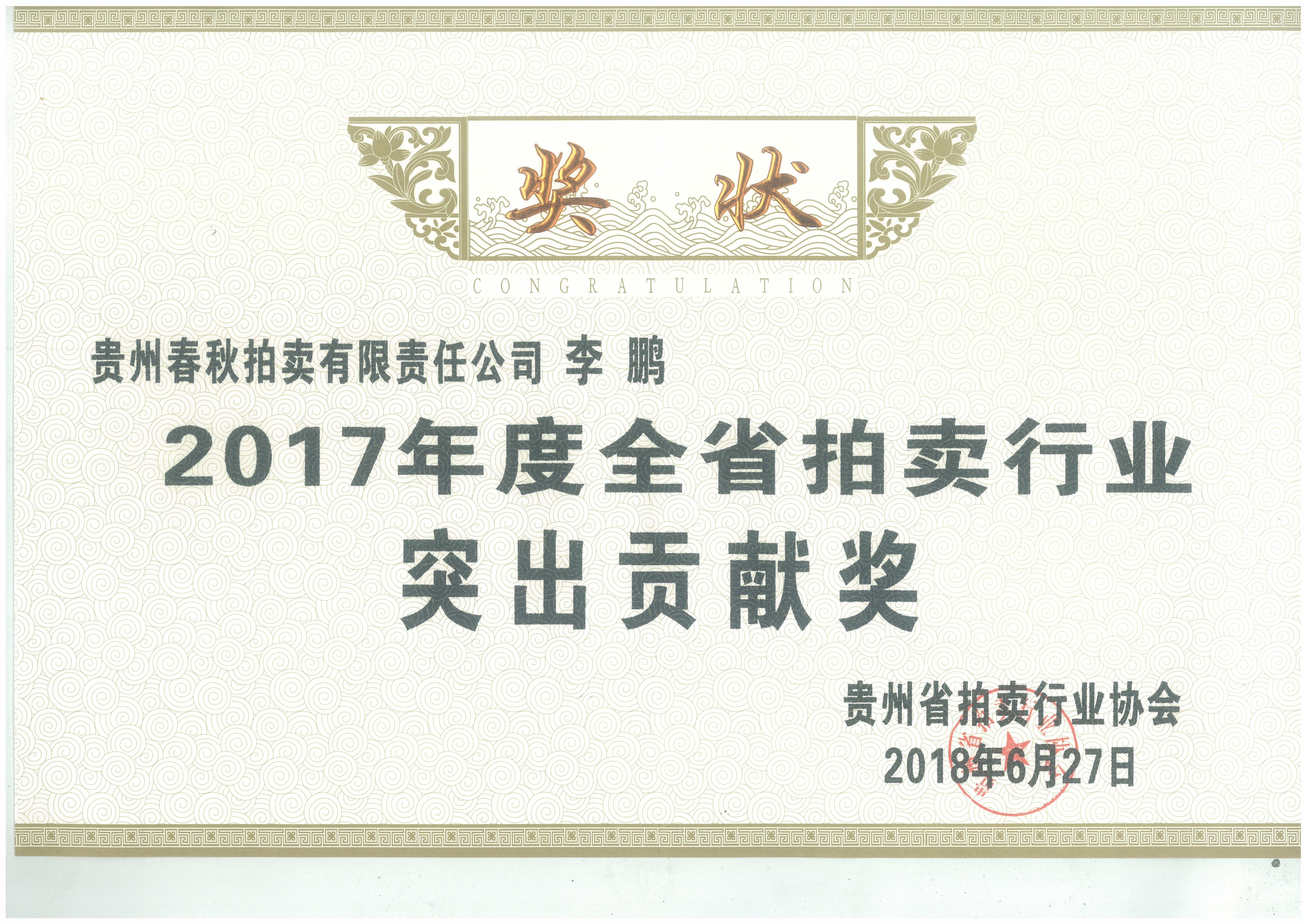 2017年突出貢獻獎 